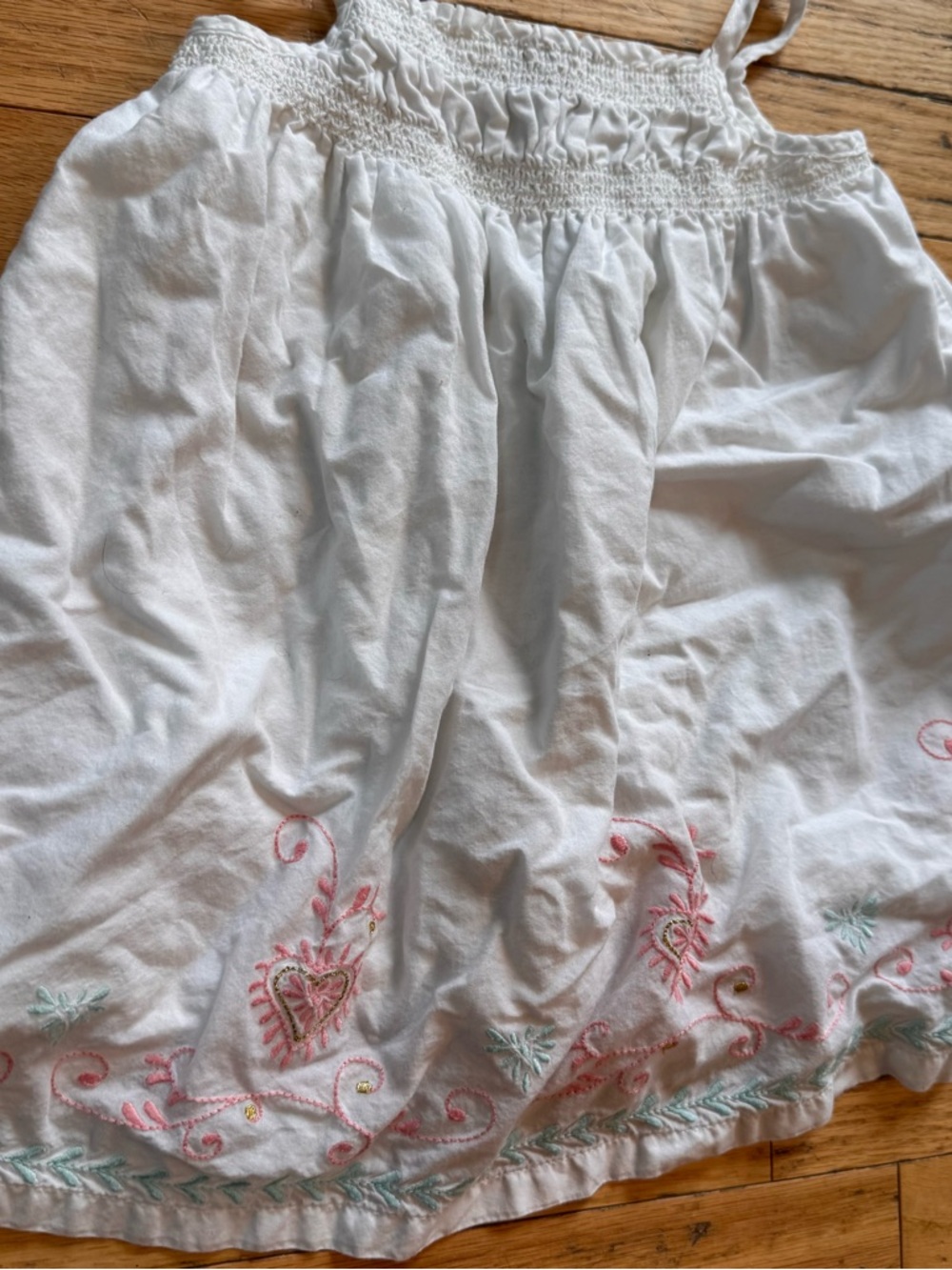 Baby GAP Baby White Smocked dress with embroidered trim 18-24 months